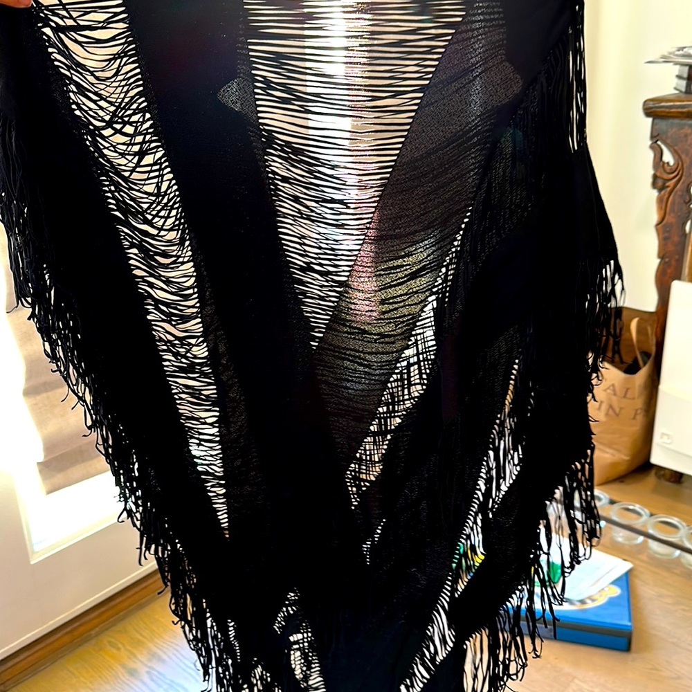 Fringe small coverup ( Hot summer poncho)